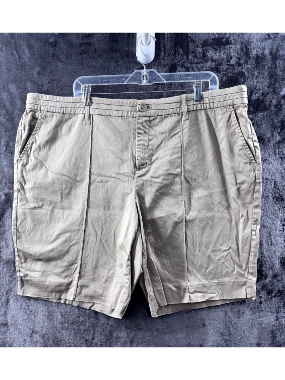 Intro Love The Fit Womens 22W Khaki Bermuda Shorts Stretch Cotton Plus Size